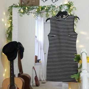 Stripped Bodycon Mod Dress